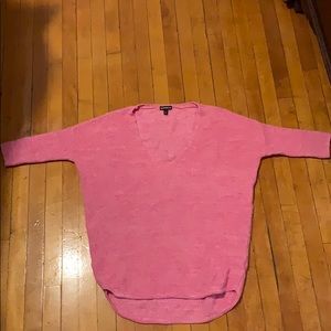 Pink and white marled knit express sweater